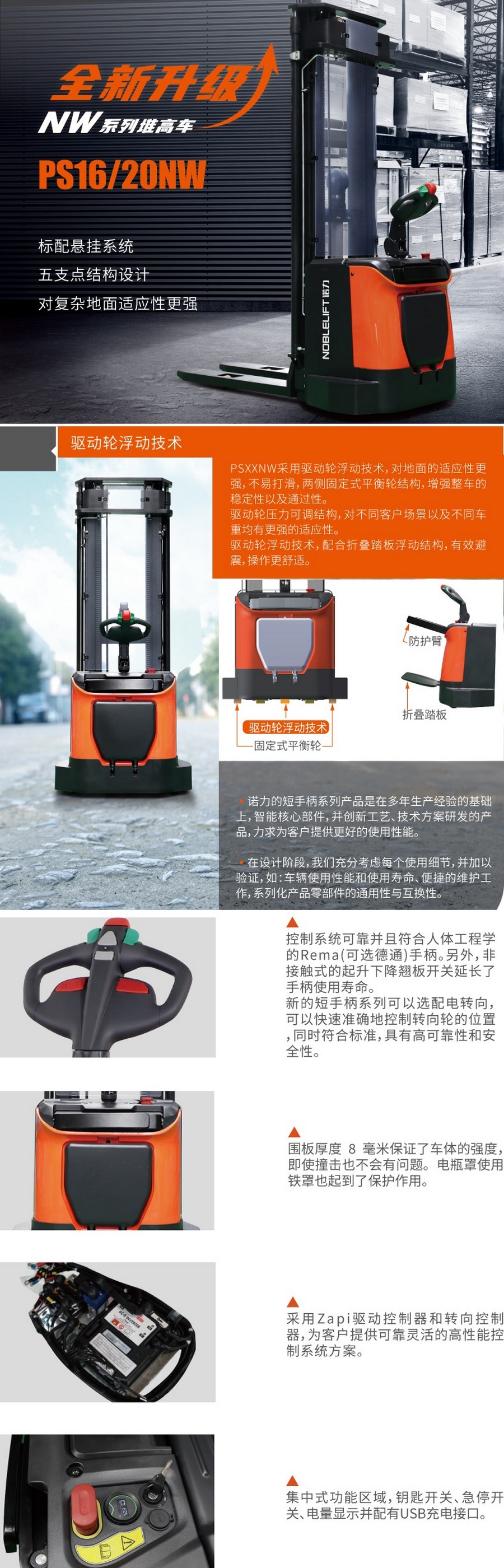 諾力PS16NW站駕式全電動(dòng)堆高車(chē)